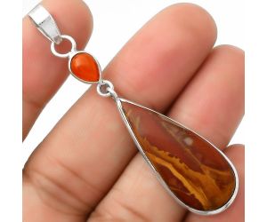 Natural Noreena Jasper & Carnelian Pendant SDP115248 P-1098, 13x31 mm