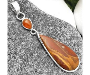 Natural Noreena Jasper & Carnelian Pendant SDP115248 P-1098, 13x31 mm