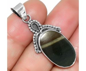 Natural Polygram Jasper Pendant SDP115290 P-1092, 13x21 mm