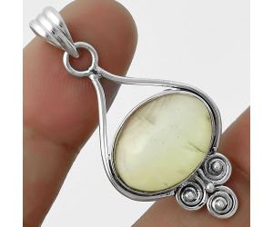 Natural Prehnite Pendant SDP115365 P-1473, 13x18 mm