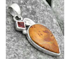 Natural Noreena Jasper & Garnet Pendant SDP115714 P-1652, 13x21 mm