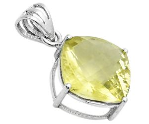 Faceted Natural Lemon Quartz Pendant SDP116082 P-1013, 14x14 mm