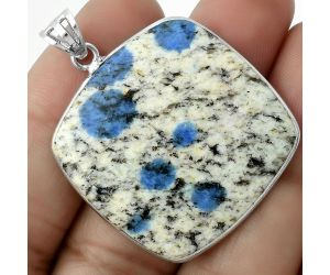 Natural K2 Blue - Azurite In Quartz Pendant SDP116490 P-1001, 31x32 mm