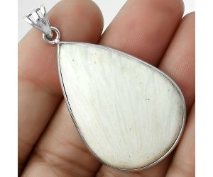 Natural White Scolecite Pendant SDP116504 P-1001, 26x37 mm