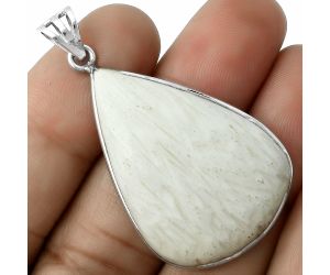 Natural White Scolecite Pendant SDP116505 P-1001, 25x36 mm