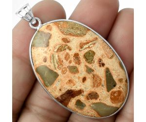 Natural Chert Breccia Crystal Pendant SDP116523 P-1001, 27x41 mm