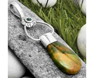 Chrome Chalcedony & Ethiopian Opal Pendant SDP117109 P-1583, 15x27 mm