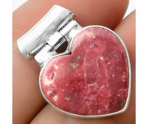 Valentine Gift Heart Natural Pink Thulite - Norway Pendant SDP117184 P-1621, 18x19 mm