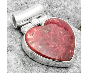 Valentine Gift Heart Natural Pink Thulite - Norway Pendant SDP117184 P-1621, 18x19 mm