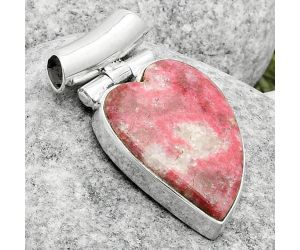 Valentine Gift Heart Natural Pink Thulite - Norway Pendant SDP117197 P-1621, 15x22 mm