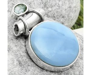 Natural Owyhee Opal & Sky Blue Topaz Pendant SDP117217 P-1159, 18x18 mm