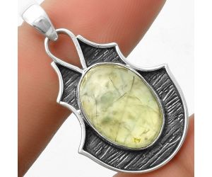 Natural Prehnite Pendant SDP117341 P-1409, 13x18 mm