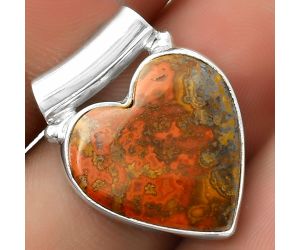 Valentine Gift Heart Natural Rare Cady Mountain Agate Pendant SDP117433 P-1259, 18x18 mm