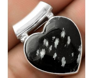 Natural Snow Flake Obsidian Pendant SDP117440 P-1259, 19x19 mm