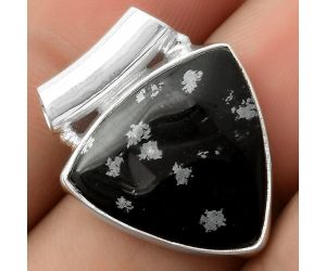 Natural Snow Flake Obsidian Pendant SDP117455 P-1259, 19x19 mm