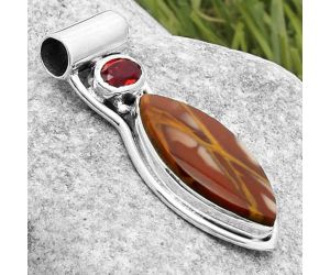 Natural Noreena Jasper & Garnet Pendant SDP117630 P-1130, 10x21 mm