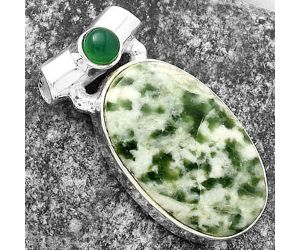 Natural Dioptase & Green Onyx Pendant SDP117786 P-1300, 14x22 mm