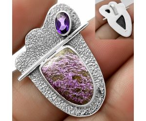 Purpurite - South Africa & Amethyst Pendant SDP117958 P-1338, 11x16 mm