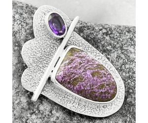 Purpurite - South Africa & Amethyst Pendant SDP117958 P-1338, 11x16 mm