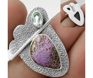 Natural Purpurite & Sky Blue Topaz Pendant SDP117972 P-1338, 11x16 mm