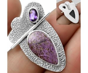 Purpurite - South Africa & Amethyst Pendant SDP117979 P-1338, 9x18 mm