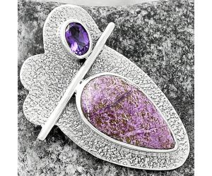 Purpurite - South Africa & Amethyst Pendant SDP117979 P-1338, 9x18 mm