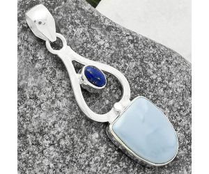 Natural Owyhee Opal & Lapis Pendant SDP118005 P-1589, 12x16 mm