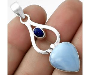 Natural Owyhee Opal & Lapis Pendant SDP118010 P-1589, 14x16 mm