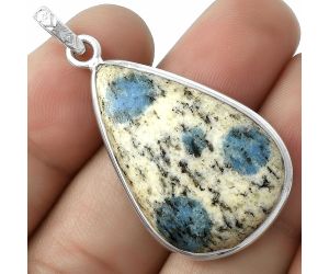 Natural K2 Blue - Azurite In Quartz Pendant SDP118194 P-1001, 20x31 mm