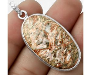 Natural Leopard Skin Jasper Pendant SDP118216 P-1001, 18x33 mm