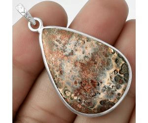 Natural Leopard Skin Jasper Pendant SDP118235 P-1001, 23x35 mm