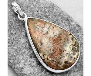 Natural Leopard Skin Jasper Pendant SDP118235 P-1001, 23x35 mm