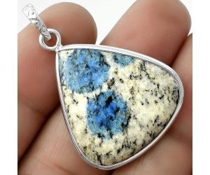 Natural K2 Blue - Azurite In Quartz Pendant SDP118285 P-1001, 24x27 mm