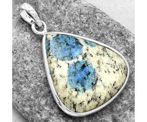 Natural K2 Blue - Azurite In Quartz Pendant SDP118285 P-1001, 24x27 mm