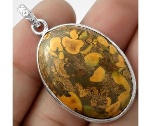 Natural Bamboo Jasper Pendant SDP118296 P-1001, 22x31 mm