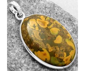 Natural Bamboo Jasper Pendant SDP118296 P-1001, 22x31 mm