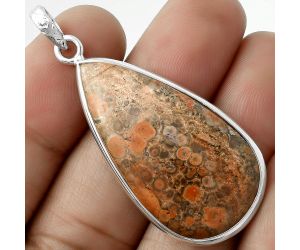 Natural Leopard Skin Jasper Pendant SDP118303 P-1001, 19x35 mm