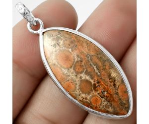 Natural Leopard Skin Jasper Pendant SDP118305 P-1001, 16x33 mm