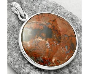 Natural Red Moss Agate Pendant SDP118315 P-1001, 28x28 mm