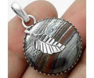 Leaf - Natural Iron Tiger Eye Pendant SDP118508 P-1641, 22x22 mm