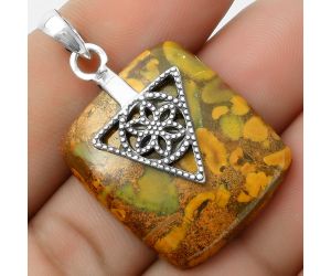 Artisan - Natural Bamboo Jasper Pendant SDP118567 P-1659, 24x28 mm