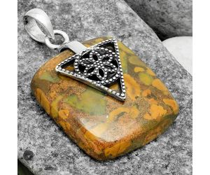 Artisan - Natural Bamboo Jasper Pendant SDP118567 P-1659, 24x28 mm