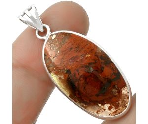 Natural Red Brecciated Jasper Pendant SDP119041 P-1001, 15x29 mm