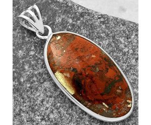 Natural Red Brecciated Jasper Pendant SDP119041 P-1001, 15x29 mm