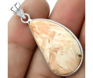 Natural Orange Scolecite - India Pendant SDP119076 P-1001, 16x29 mm