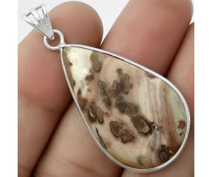 Natural Coffee Bean Jasper Pendant SDP119108 P-1001, 19x33 mm