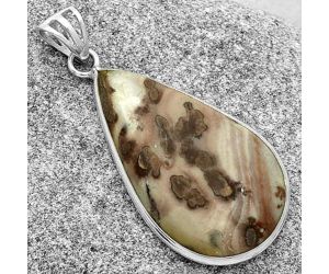 Natural Coffee Bean Jasper Pendant SDP119108 P-1001, 19x33 mm