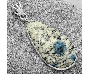 Natural K2 Blue - Azurite In Quartz Pendant SDP119123 P-1001, 18x35 mm