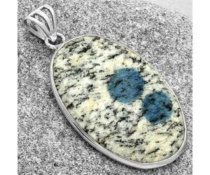 Natural K2 Blue - Azurite In Quartz Pendant SDP119130 P-1001, 21x32 mm