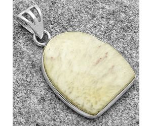 Natural White Scolecite Pendant SDP119148 P-1001, 18x21 mm